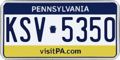 PA license plate KSV5350