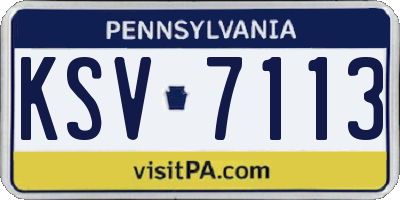 PA license plate KSV7113