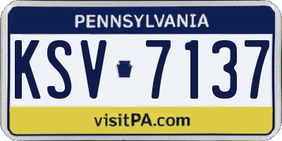 PA license plate KSV7137