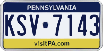 PA license plate KSV7143
