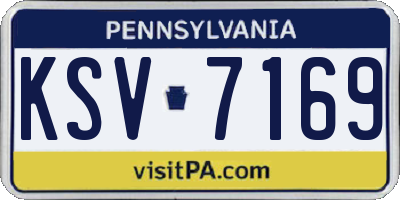 PA license plate KSV7169