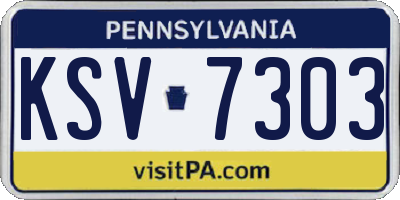 PA license plate KSV7303