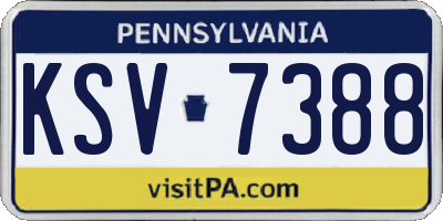 PA license plate KSV7388