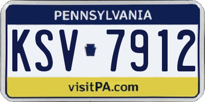 PA license plate KSV7912