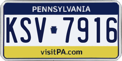 PA license plate KSV7916