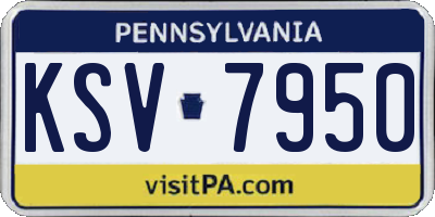 PA license plate KSV7950