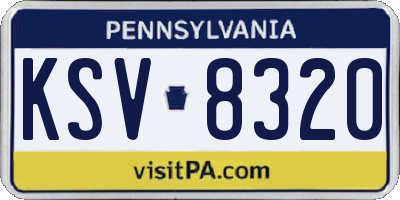 PA license plate KSV8320