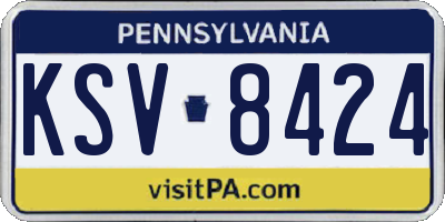 PA license plate KSV8424
