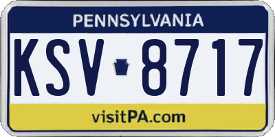 PA license plate KSV8717