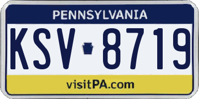 PA license plate KSV8719