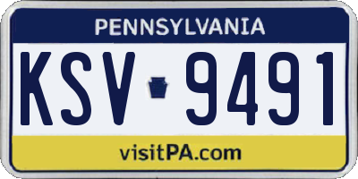 PA license plate KSV9491