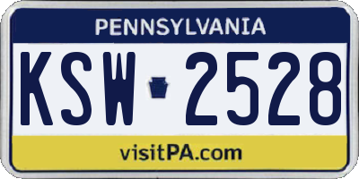 PA license plate KSW2528