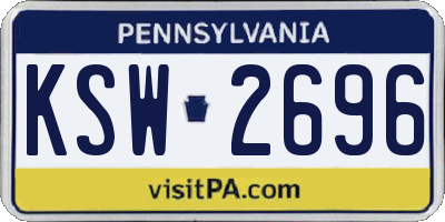 PA license plate KSW2696