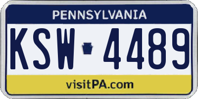 PA license plate KSW4489