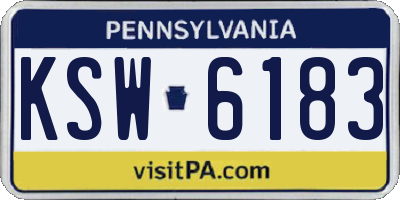 PA license plate KSW6183