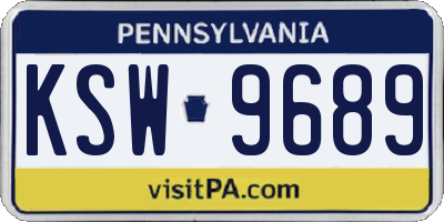 PA license plate KSW9689