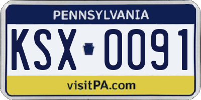 PA license plate KSX0091