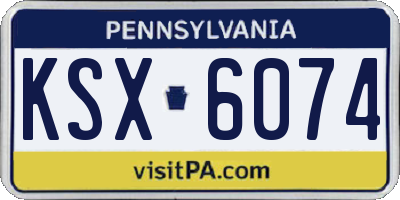 PA license plate KSX6074