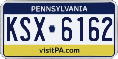 PA license plate KSX6162