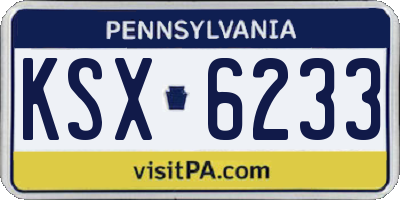 PA license plate KSX6233