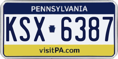 PA license plate KSX6387