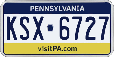 PA license plate KSX6727
