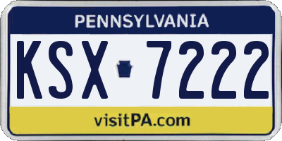PA license plate KSX7222