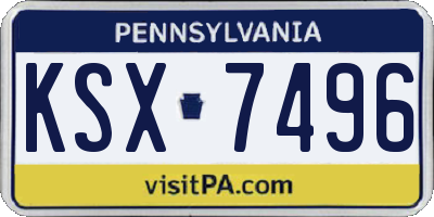 PA license plate KSX7496