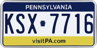PA license plate KSX7716