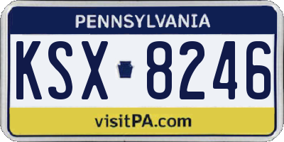 PA license plate KSX8246