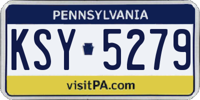 PA license plate KSY5279