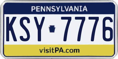 PA license plate KSY7776