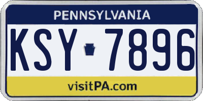 PA license plate KSY7896
