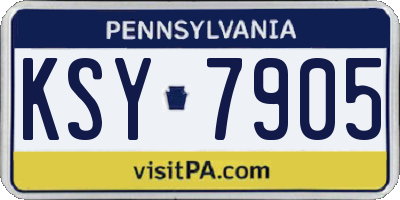 PA license plate KSY7905