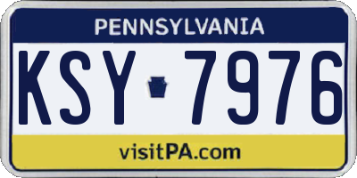 PA license plate KSY7976