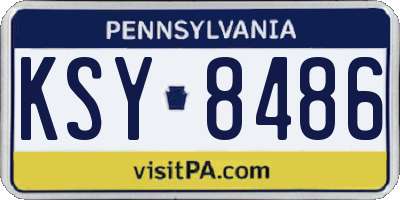 PA license plate KSY8486