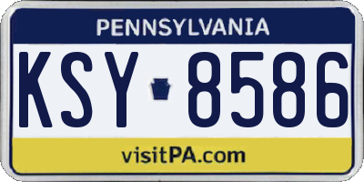 PA license plate KSY8586