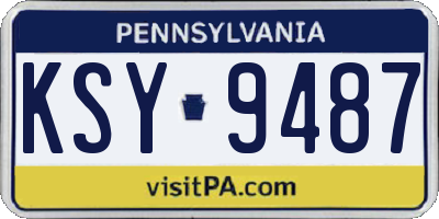 PA license plate KSY9487