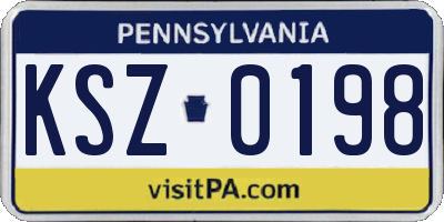 PA license plate KSZ0198
