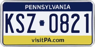 PA license plate KSZ0821