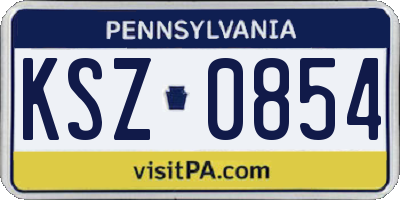 PA license plate KSZ0854