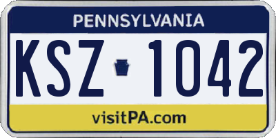 PA license plate KSZ1042