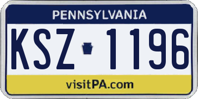 PA license plate KSZ1196
