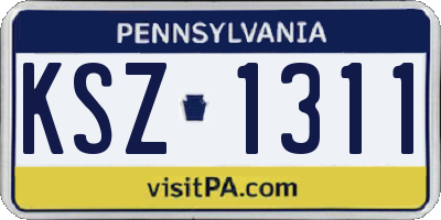 PA license plate KSZ1311