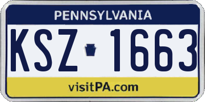 PA license plate KSZ1663