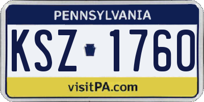 PA license plate KSZ1760