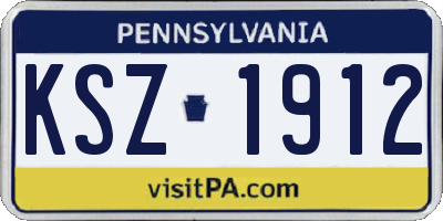 PA license plate KSZ1912