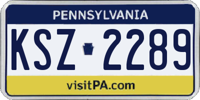 PA license plate KSZ2289