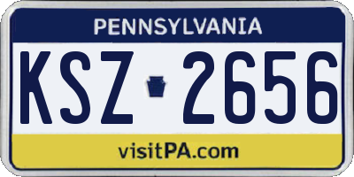 PA license plate KSZ2656