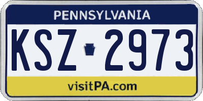 PA license plate KSZ2973
